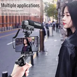 SGC-600 On-Camera Condenser Interview Microphone 3.5mm Plug with Windscreen Cold Shoe Mount Compatible with Canon Nikon Sony DSLR Cameras Camcorders - product information 3