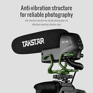 SGC-600 On-Camera Condenser Interview Microphone 3.5mm Plug with Windscreen Cold Shoe Mount Compatible with Canon Nikon Sony DSLR Cameras Camcorders - product information 5
