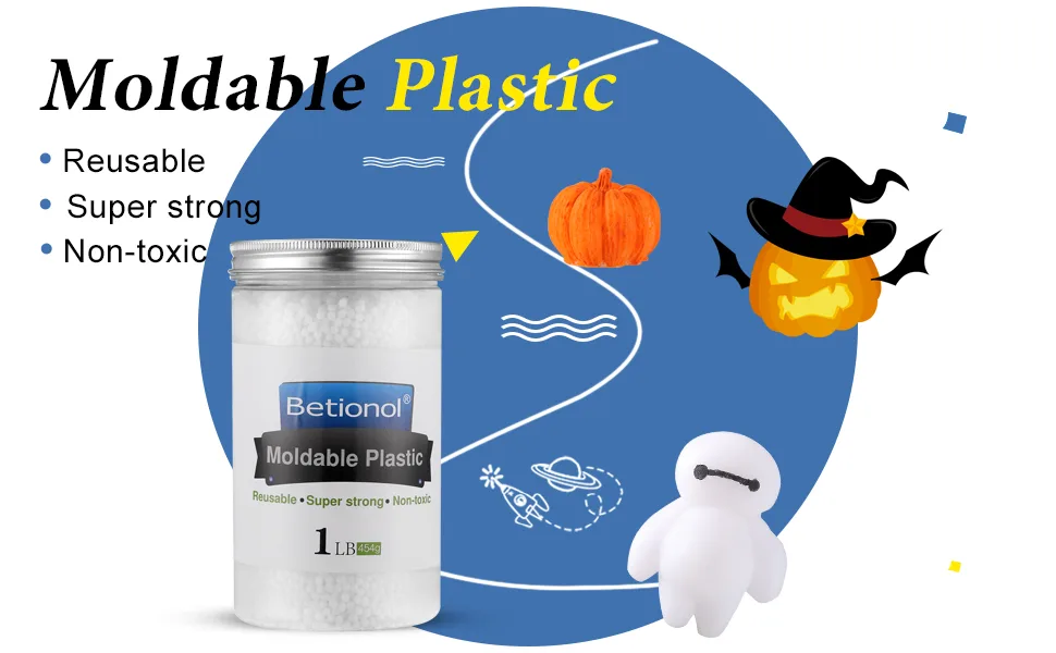 Betionol Moldable Plastic Clay, 2Lb/32oz White Modeling Clay Thermoplastic Beads for DIY Modeling Making Creative Activity, Good Creating Teaching Kits for Adults or Kids 32oz/2Lb - Modeling Clay