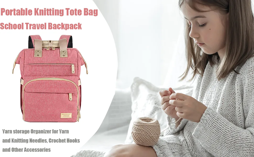 LTINVECK Knitting Bag Backpack USB Charging | GoSupps.com