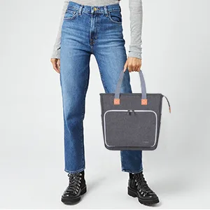 Luxja Small Knitting Tote Bag, Yarn Storage Bag for Carrying Projects, Knitting Needles, Crochet Hooks and Other Accessories, Gray Gray Small - yarn storage knitting bag