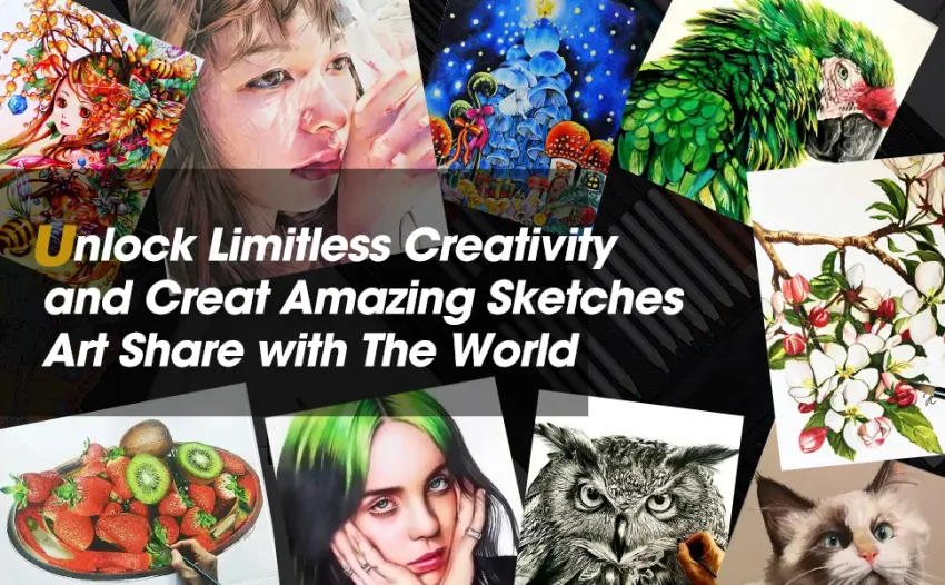 Prina 76 Pack Drawing Set Sketching Kit, Pro Art Sketch Supplies with 3-Color Sketchbook, Include Tutorial, Colored, Graphite, Charcoal, Watercolor & Metallic Pencil, for Artists Adults Teens Beginner - art set