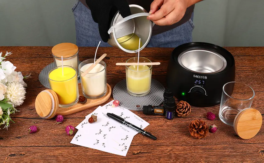Wax Melter for Candle Making,Candle Melting Pot,Candle Wax Melter,Multifunctional Wax Melting Tool with LED Temperature Display - WAX HEATER