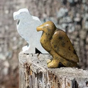 STUDIOSTONE CREATIVE Eagle Soapstone Sculpture Stone Carving DIY Arts Crafts Kit Kids Adults - Raw stone soapstone eagle and sculpture on tree