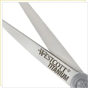 Westcott 17598 8-Inch Titanium Scissors For Office and Home, Yellow/Gray, 4 Pack - westcott scissors, scissor, scissors, titanium bonded scissors