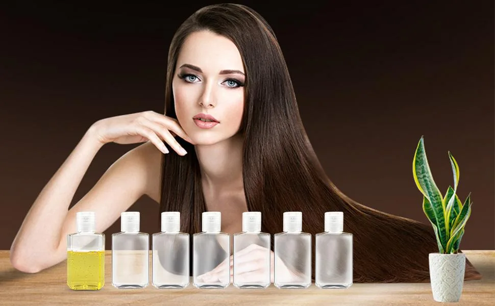 Foochy 60 Pack Clear Hand Sanitizer Bottles Empty Plastic Refillable Flip-Top Bottles for Hand Sanitizer Shampoo Lotion,etc - BPA/Parabens Free, 60ml/2oz - title