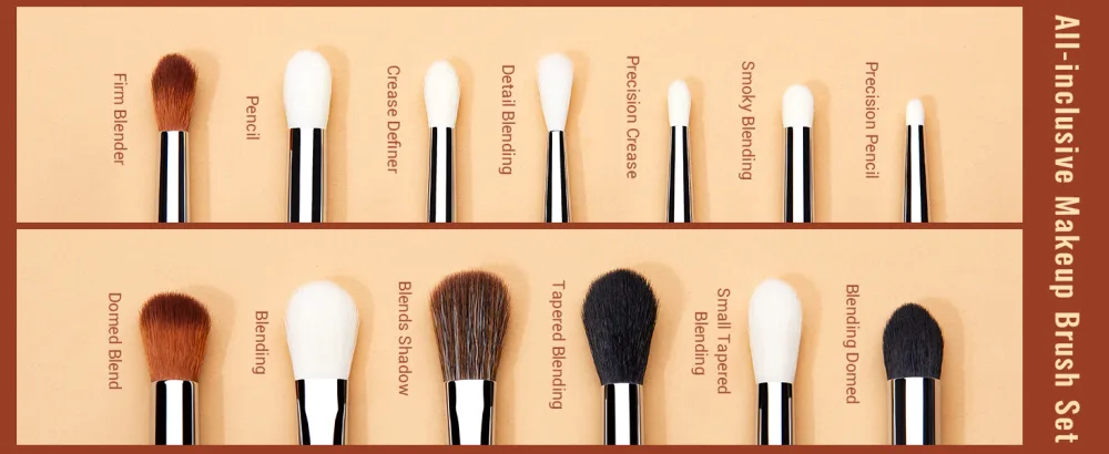 Jessup Eye Makeup Brushes Set Professional Blending Brush for Makeup Eyeshadow 13pcs Premium Synthetic Blender Brush Makeup Black T338 B-13pcs - eye makeup brushes