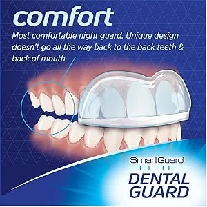 SMARTGUARD ELITE (2 Guards 1 Travel case) Front tooth Custom Anti Teeth Grinding Night Guard for Clenching - Dentist Designed - Bruxing Splint Mouth Protector For Relief of Symptoms - comfort