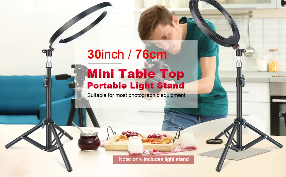 LINCO Lincostore Zenith 30 Inch Mini Light Stand Set of Two Photography Back Light Stands for Relfectors, Softboxes, Lights, Umbrellas, Backgrounds - 8802-AM205