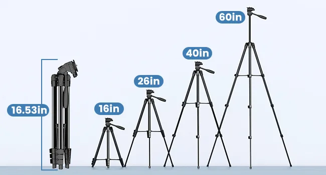 MoKo Camera Tripod for iPad, 60" Tripod for iPhone with Travel Bag, iPad Tripod Stand with Universal ipad Holder and Wireless Remote, Phone Tripod for Camera, Cell Phone, Webcam, Projector Black - product information 5