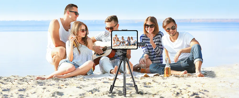 MoKo Camera Tripod for iPad, 60" Tripod for iPhone with Travel Bag, iPad Tripod Stand with Universal ipad Holder and Wireless Remote, Phone Tripod for Camera, Cell Phone, Webcam, Projector Black - product information 7