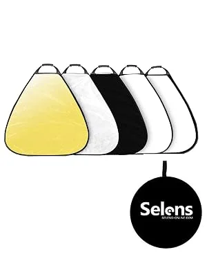Selens 5-in-1 Triangle Reflector (32 Inch) with Handle for Photography Photo Studio Outdoor Lighting 32 inches Triangle Light Reflector - reflector