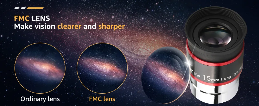 SVBONY Telescopes Eyepieces 1.25 inches Eyepiece 68 Degree Ultra Wide Angle Telescope Accessory (15mm) - eyepiece