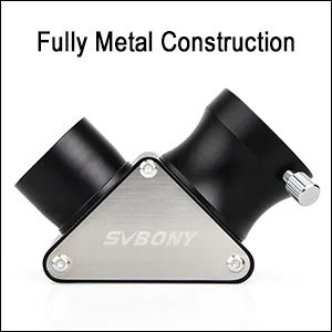 SVBONY 1.25 inches 90 Degree Dielectric Mirror Diagonal Fully Metal for Refracting Telescope Eyepiece Lens for Astronomical Visual Astrophotography - Diagonal