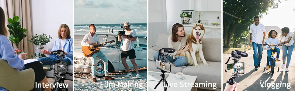 TAKSTAR SGC-600 Camera Microphone, Universal Shotgun Microphone for iPhone, Android Phone, Canon/Nikon/Sony Camera&Camcorder, Video Mic with Shock Mount, Windscreen and 3.5mm Jack - Usage