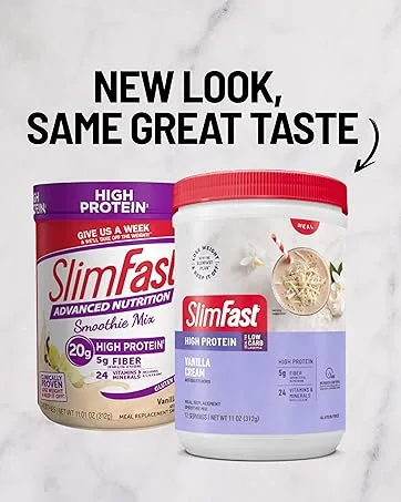 SlimFast Meal Replacement Powder, Original Rich Chocolate Royale, Weight Loss Shake Mix, 10g of Protein, 52 Servings (Packaging May Vary) - SLIMFAST SLIM FAST VANILLA HIGH PROTEIN