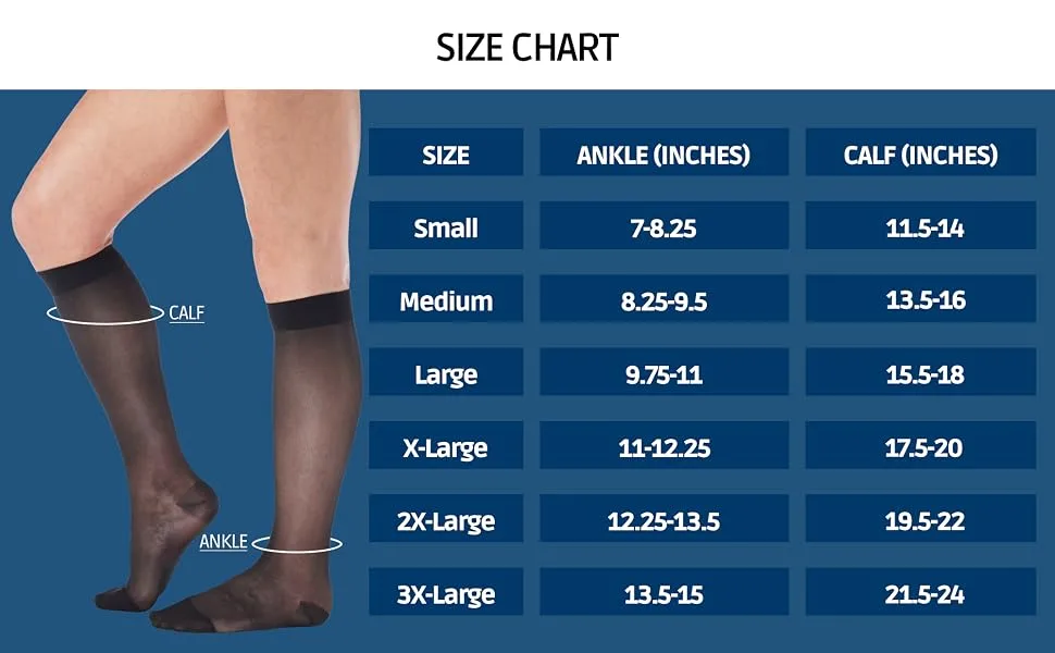 Absolute Support Travel Sheer Compression Socks 15-20mmHg for Women Circulation Medium Beige - product information 10