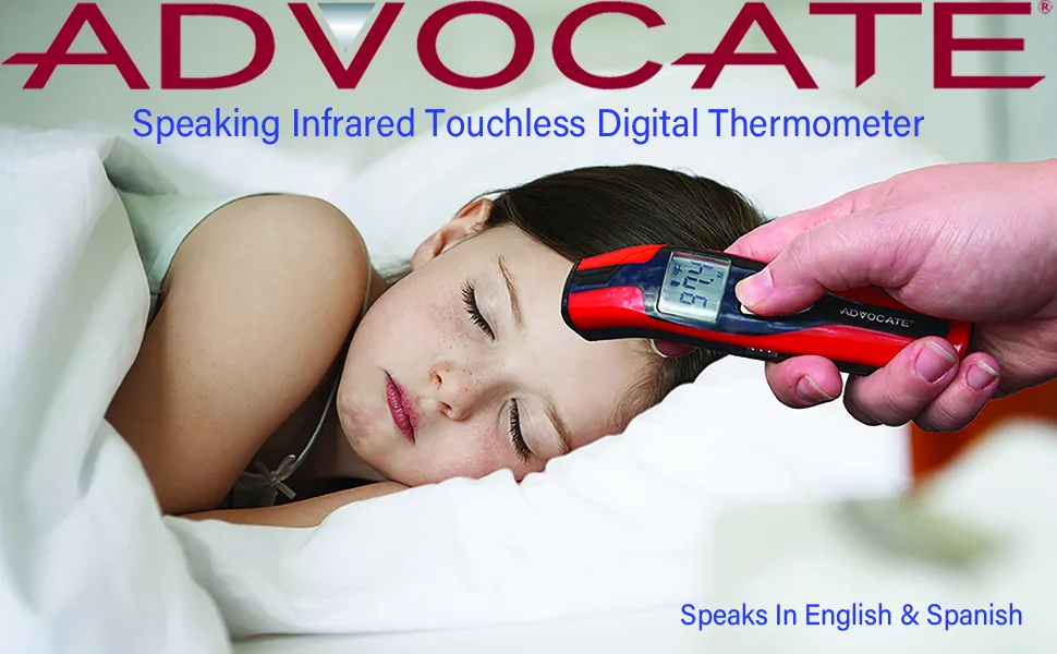 Advocate Touchless Speaking Thermometer for Adults, Kids & Babies  Digital Infrared Thermometer  Accurate Handheld IR Laser Instant Read Fever Thermometer - Child 970:600 with Title