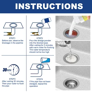 4PACK Powerful Sink and Drain Cleaner, Portable Powder Cleaning Tool Super Clog Remover Chemical Powder Agent for Kitchen Toilet Pipe Dredging - Scale Remover