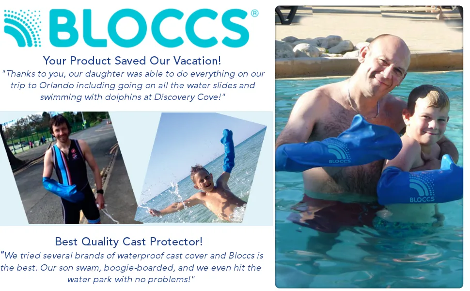 Bloccs Waterproof Arm Cast Covers for Shower - #ASA70 - Adult Short Arm - bloccs waterproof arm cast cover