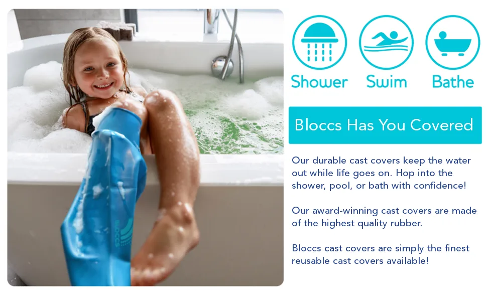Bloccs Waterproof Cast Protector Leg - #CSL75-L - Child Short Leg - (Large) Large (Pack of 1) - bloccs waterproof leg cast cover