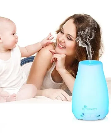 Diffuserlove Essential Oil Diffuser 500ML Ultrasonic Aromatherapy Diffuser Mist Humidifiers with Mute Design, Timer and Waterless Auto Shut-Off, 7 Color LED Lights for Office Home Bedroom Black - diffuserlove