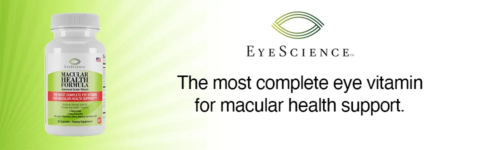 EyeScience Macular Health Beyond AREDS2 Formula, Advanced Ocular Vitamin - Containing Lutein, Zeaxanthin, Bilberry, and Vitamins C, D, E, and B6 (30 Day Supply) - EyeScience Macular Health Formula: The most complete eye vitamin for macular health support