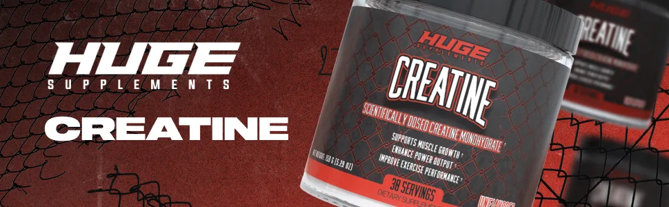 Huge Supplements Creatine Monohydrate Powder, 5000mg of Pure Creatine, Clinically Dosed to Boost Performance, Increase Muscle Strength and Size, 30 Servings Unflavored - HUGE SUPPLEMENTS CREATINE