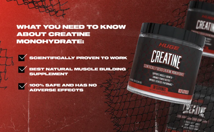 Huge Supplements Creatine Monohydrate Powder, 5000mg of Pure Creatine, Clinically Dosed to Boost Performance, Increase Muscle Strength and Size, 30 Servings Unflavored - HUGE SUPPLEMENTS CREATINE