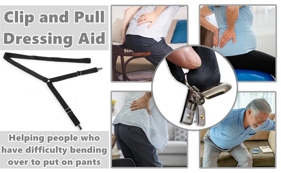Pants Wearing Belt, Dressing Puller No Bending Trousers Pulling Helper for Disabled Elder Daily Living Dressing Aid - Pants Wearing Aid Belt