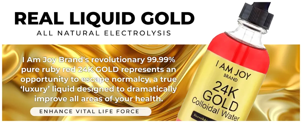 I Am Joy: Liquid Colloidal Gold 24k 99.99% Pure 100ppm Ruby Red Water Based All Natural Electrolysis 4oz Glass Bottle - All Natural