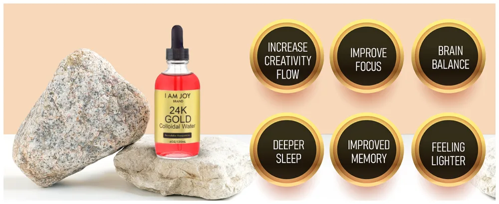 I Am Joy: Liquid Colloidal Gold 24k 99.99% Pure 100ppm Ruby Red Water Based All Natural Electrolysis 4oz Glass Bottle - colloidal gold 120ml