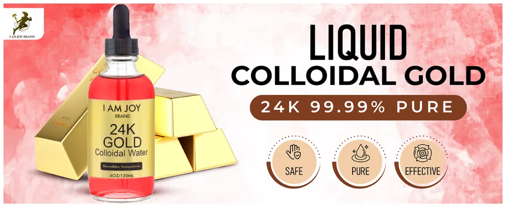 I Am Joy: Liquid Colloidal Gold 24k 99.99% Pure 100ppm Ruby Red Water Based All Natural Electrolysis 4oz Glass Bottle - colloidal gold