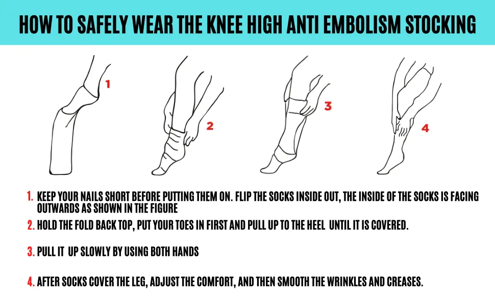 Anti Embolism Compression Stockings, Knee High Unisex Ted Hose Socks 15-20 mmHg Moderate Level X-Large (1 Pair) - anti embolism compression stocking