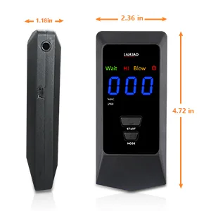 LAMJAD Breathalyzer D900 Digital LED Screen,USB Charger Professional Alcohol Tester Breathalyzer with 8 mouthpieces,semiconductor sensors - product information 11