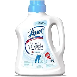 Lysol Laundry Sanitizer Additive, Free & Clear, Free from Fragrance and Dyes, 0% Bleach Laundry Sanitizer, bacteria-causing laundry odor eliminator, 90 Fl Oz - product information 1