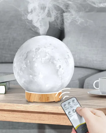 MEIDI Essential Oil Diffuser - Aromatherapy Diffuser, LED Desk Moon Lamp with Cool Mist Humidifier Function, Adjustable Brightness and Mist Mode No Remote Control - Essential Oil Diffuser