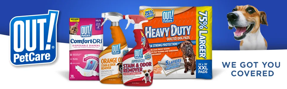 OUT! PetCare Advanced Stain and Odor Remover | Pro-Bacteria and Enzyme Formula for Tough Stains and Odor | 32 oz (Pack of 2) 2 Pack - OUT Banner 1