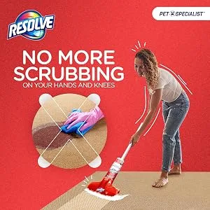 Resolve Pet Specialist Easy Clean Brushing Kit includes Heavy Traffic Foam Carpet Cleaner, 22oz - No More Scrubbing
