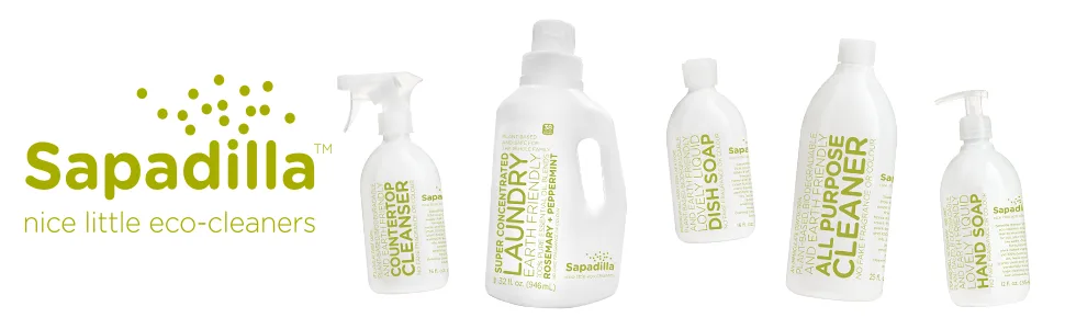 Sapadilla Rosemary + Peppermint Dish Soap, Hand Soap & Countertop Cleanser, Variety Pack 16 Ounces - granite countertop cleaner liquid laundry detergent dish soap all purpose cleaner liquid hand soap