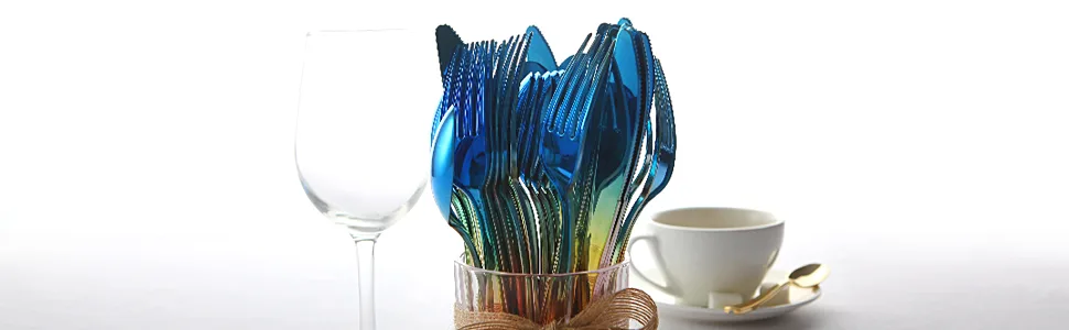 Supernal 120pcs Rainbow Silverware,Gold Plastic Silverware,Rainbow Plastic Cutlery,Rainbow Party Flatware,Pink and Gold Silverware,Elegant Plastic Durable Cutlery,40 Forks,40 Knives and 40 Spoons - 120 pcs Rainbow Plastic Silverware