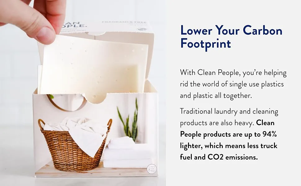 Clean People Ultra Concentrated Laundry Detergent Sheets (Fresh Scent 96 Pack) - Detergent Sheets