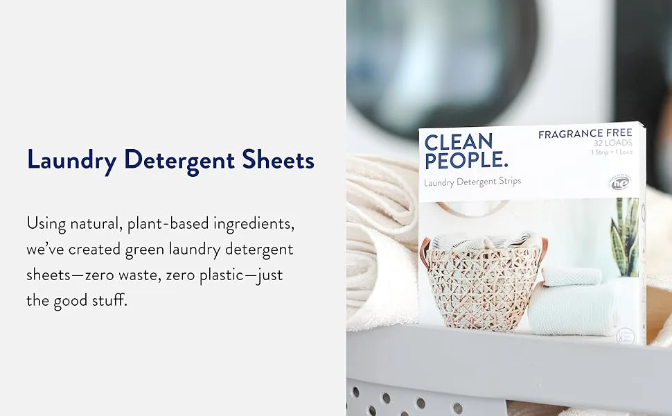 Clean People Ultra Concentrated Laundry Detergent Sheets (Fresh Scent 96 Pack) - Laundry Detergent Sheets