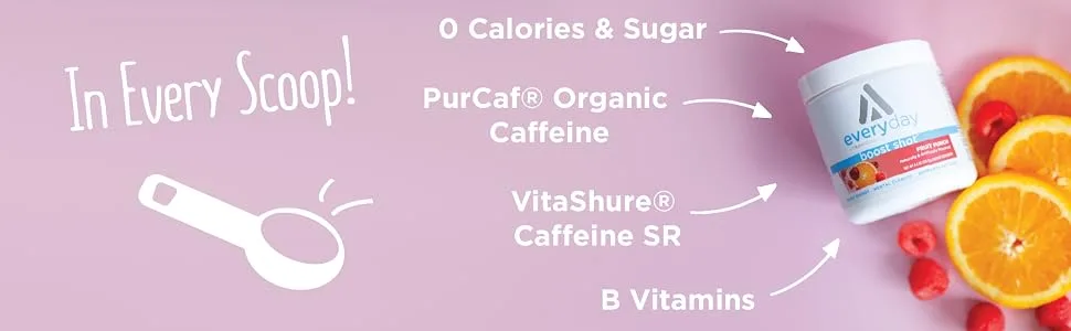 TransformHQ Everyday Boost Shot 28 Servings (Fruit Punch) - Non-GMO, Gluten-Free Fruit Punch 28 Servings - Boost Energy What