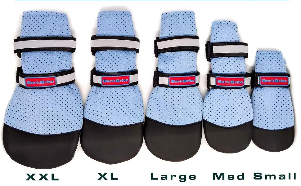 Bark Brite Lightweight Neoprene Paw Protector Dog Boots Designed for Comfort and Breathability in 5 Sizes (Blue Lg) Blue Large - sizes