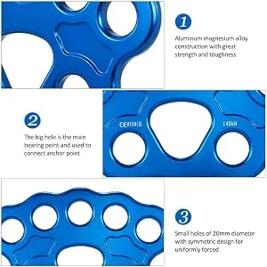 8 Holes Rigging Plate 36KN Paw Rigging Plate Rock Climbing Multi Anchor Point Connector Gear for Outdoor Climbing - product information 22