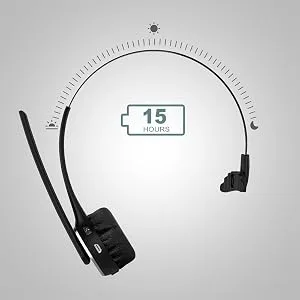 Trucker Bluetooth Angteela Headset with Microphone, Wireless Cell Phone Headset with Noise Canceling Mic Charging Base Mute Function for Home Office Call Center Skype - product information 5