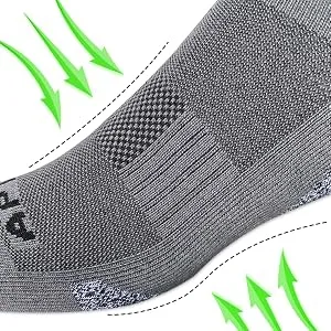 APTYID Men's Ankle Athletic Cushioned Running Socks (6 Pairs) Dark Grey 9-12 - ankle socks for men