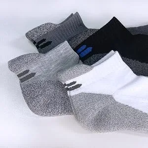 APTYID Men's Ankle Athletic Cushioned Running Socks (6 Pairs) Dark Grey 9-12 - mens tab socks