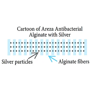 Silver Alginate (Antibacterial Alginate with Silver) 4.25"x4.25" Sterile 10 Wound Dressings Per Box (1 Box) Areza Medical - product information 4